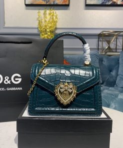 Dolce & Gabbana Small Devotion Bag Blue For Women 7.5in/19cm DG