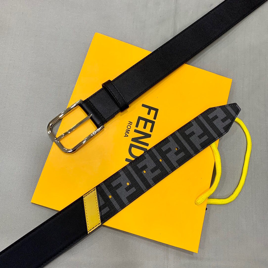 Fendi Belt Black FF Women Belt 7C0400A9XSF0R2A