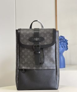 Louis Vuitton Saumur Backpack Monogram Eclipse Canvas For Men, Men’s Bags 42cm LV M45913