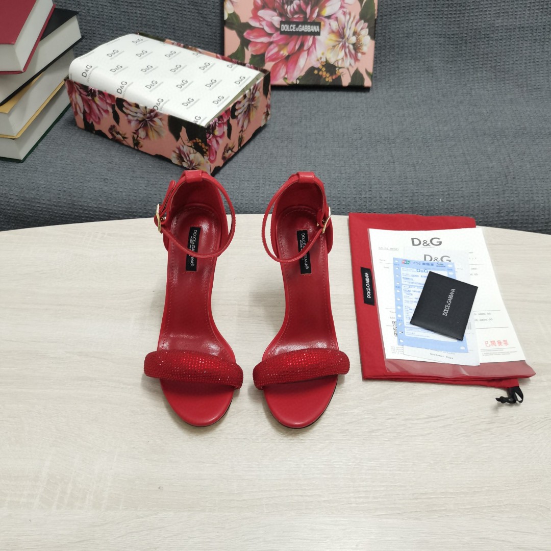 Dolce & Gabbana Patent Sandals With Satin Red For Women DG Shoes