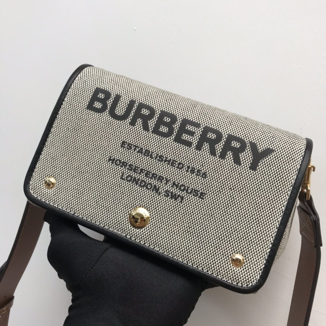 Burberry Horseferry Print Cotton Canvas Small Crossbody Bag For Women, Women’s Bags 7.1in/18cm 80398691