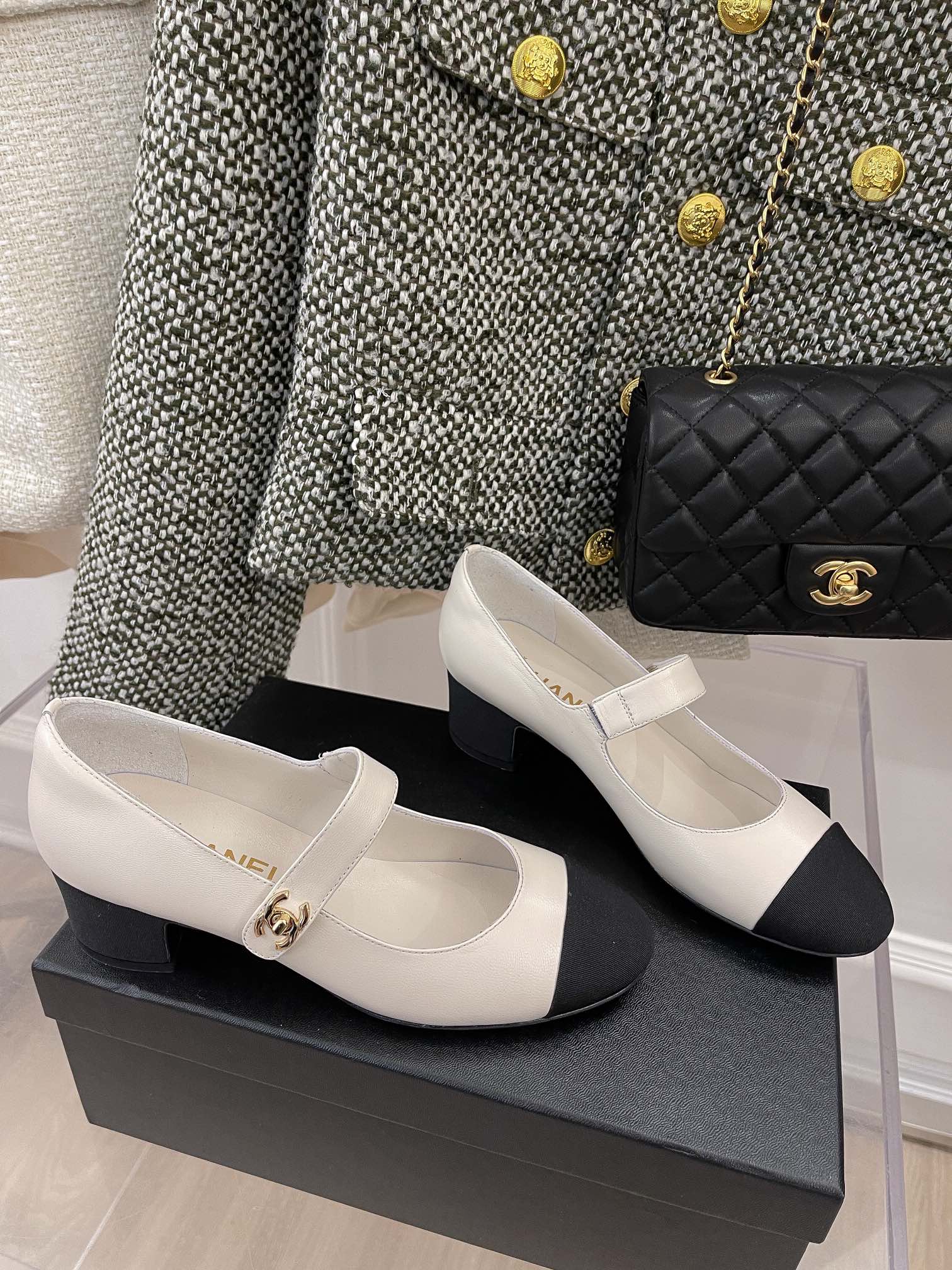 Chanel Open Shoes White For Women, Women’s Shoes 1.7in/4.3cm G39110