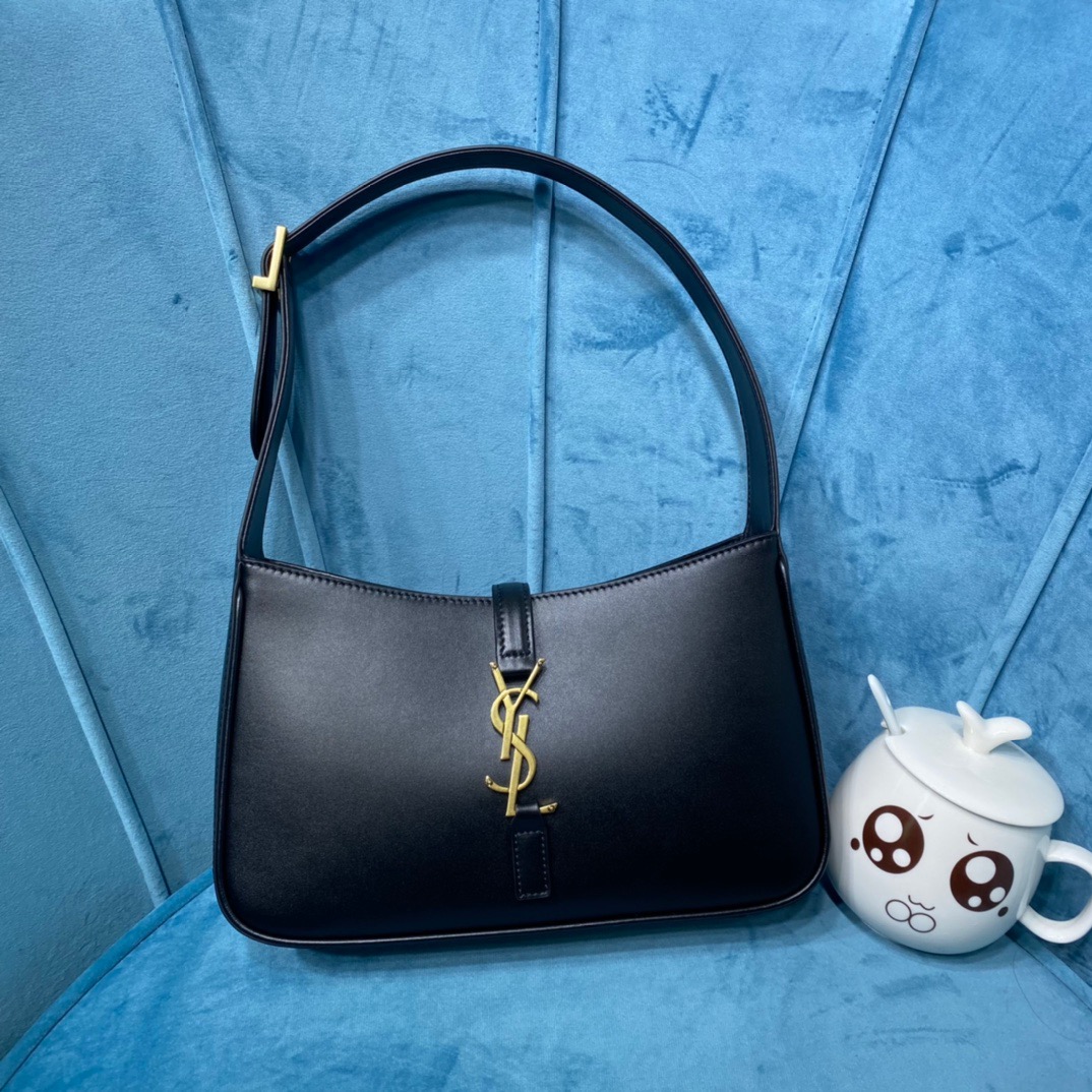 Yves Saint Laurent Le 5 À 7 Hobo Bag In Smooth Black For Women 9in/23cm YSL 6572282R20W1000