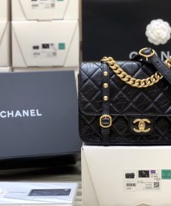 Chanel Co Co Shoulder Bag Gold Chain Black 9.8in/25cm
