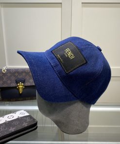Fendi Denim Baseball Cap Blue Fendi Cap