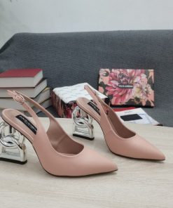Dolce & Gabbana Satin Sandals With 3.5 Heel Pink For Women DG Shoes