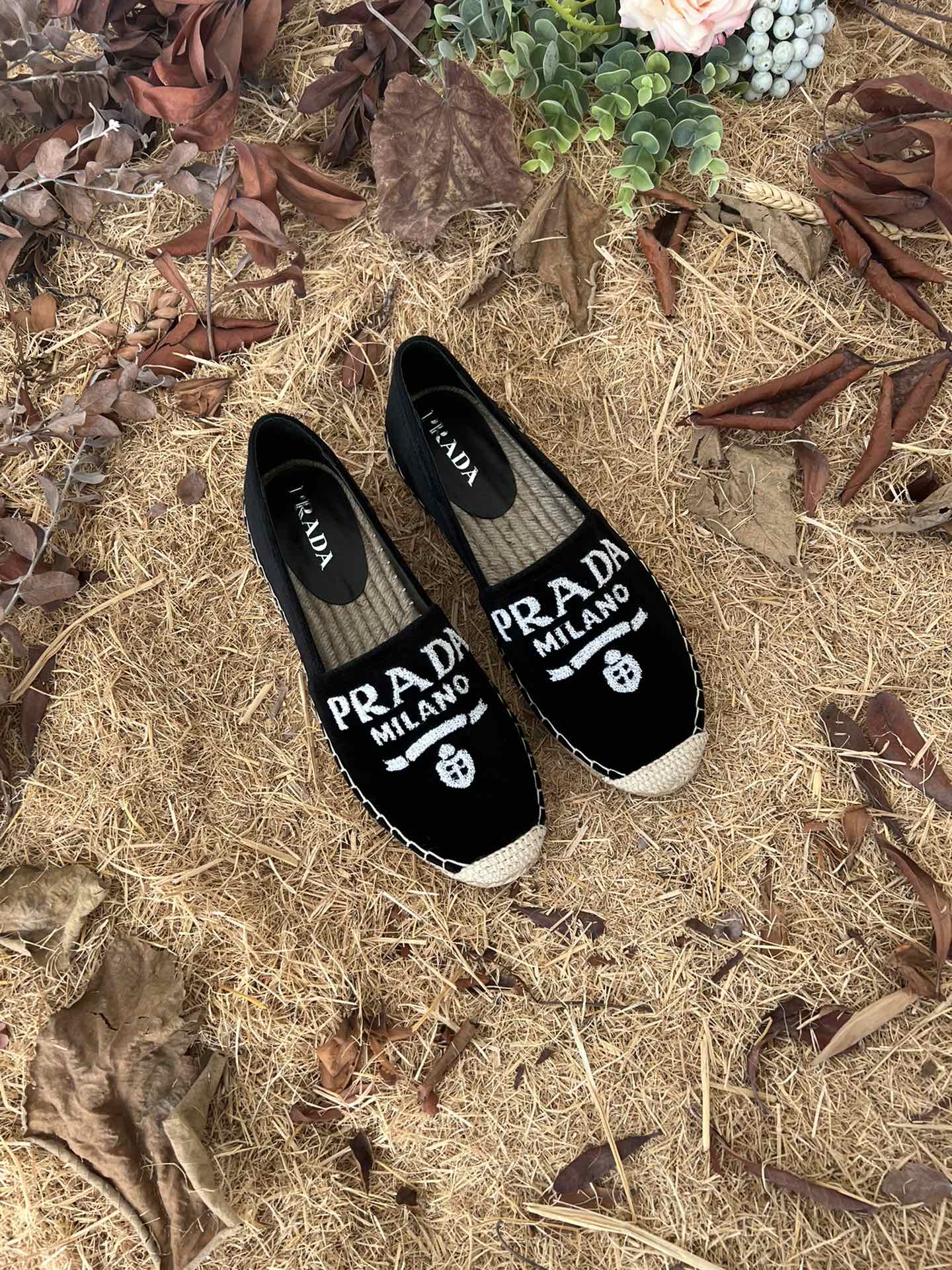 Prada Espadrillas In Velluto Black For Women 0.8in/20mm Prada P00618374