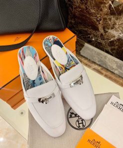 Hermes Oz Mule White For Women, Women’s Shoes H201075Z