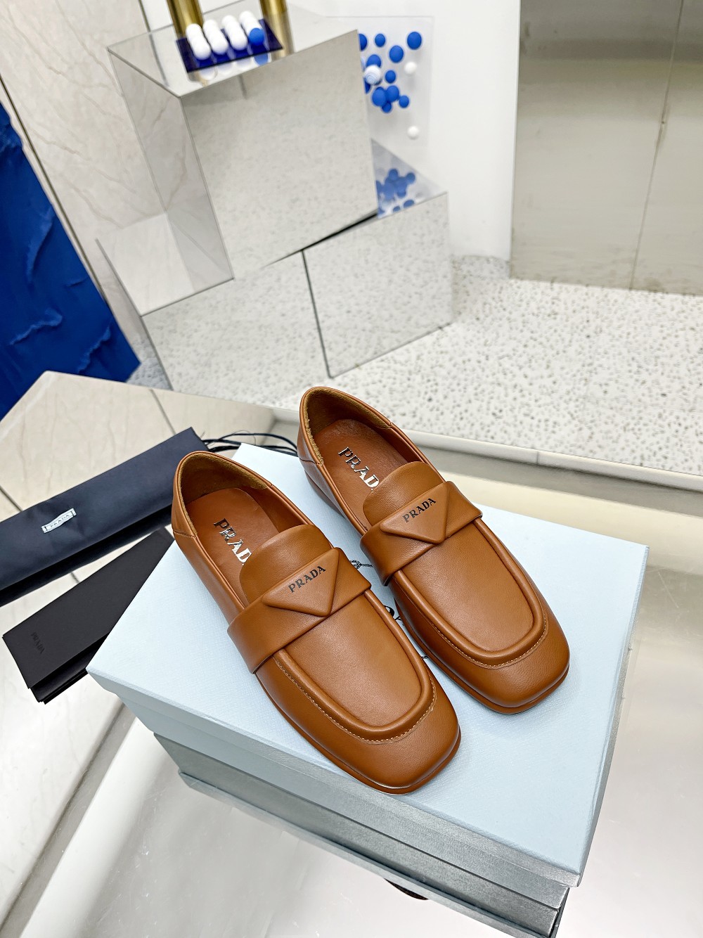 Prada Patent Loafers Brown For Women Prada