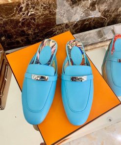 Hermes Oz Mule Blue For Women, Women’s Shoes H201075Z