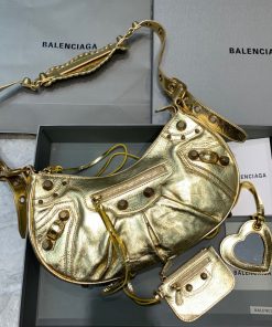 BALENCIAGA Le Cagole XS Shoulder Bag In Gold, For Women, Women’s Bags 13in/33cm