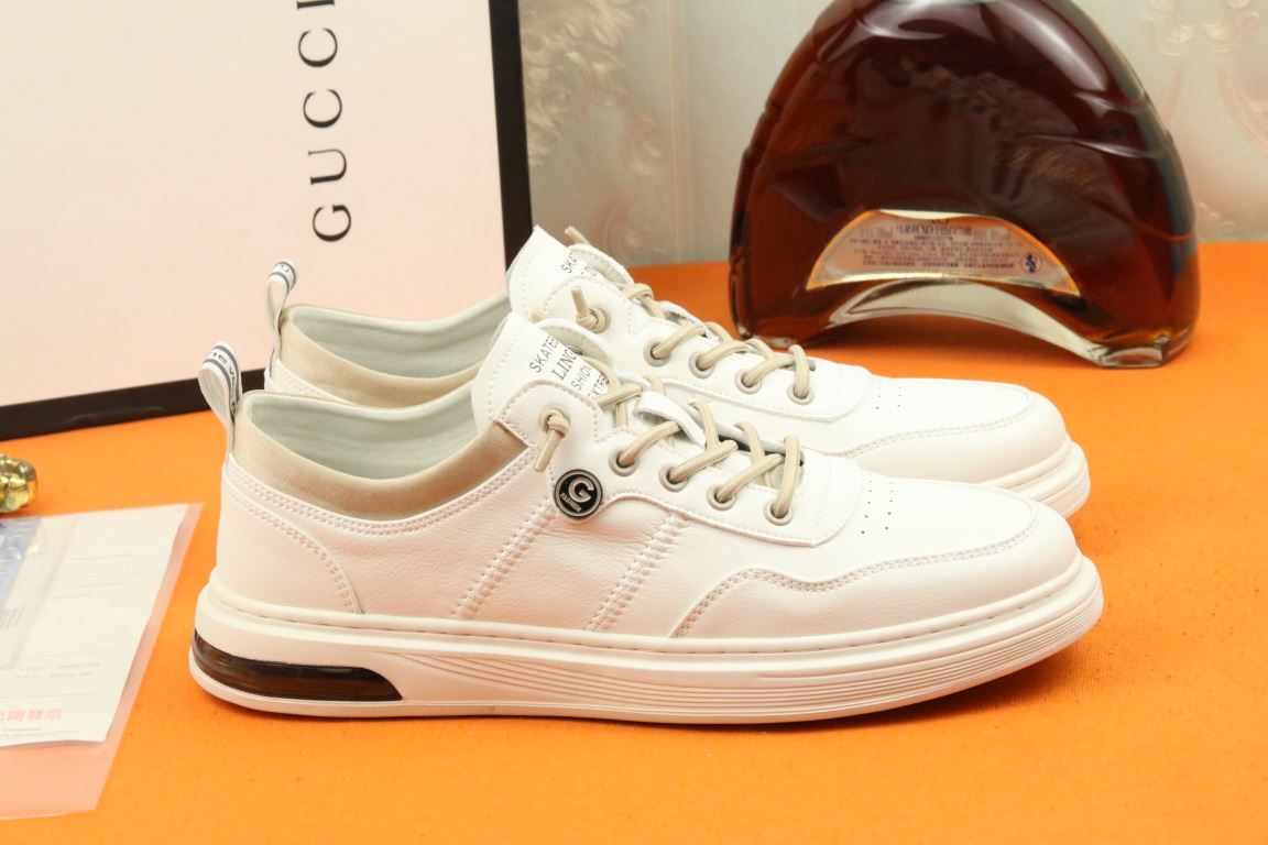 Jieshou x Gucci Men’s Sneakers Breathable Spring Autumn Winter White And Beige For Men