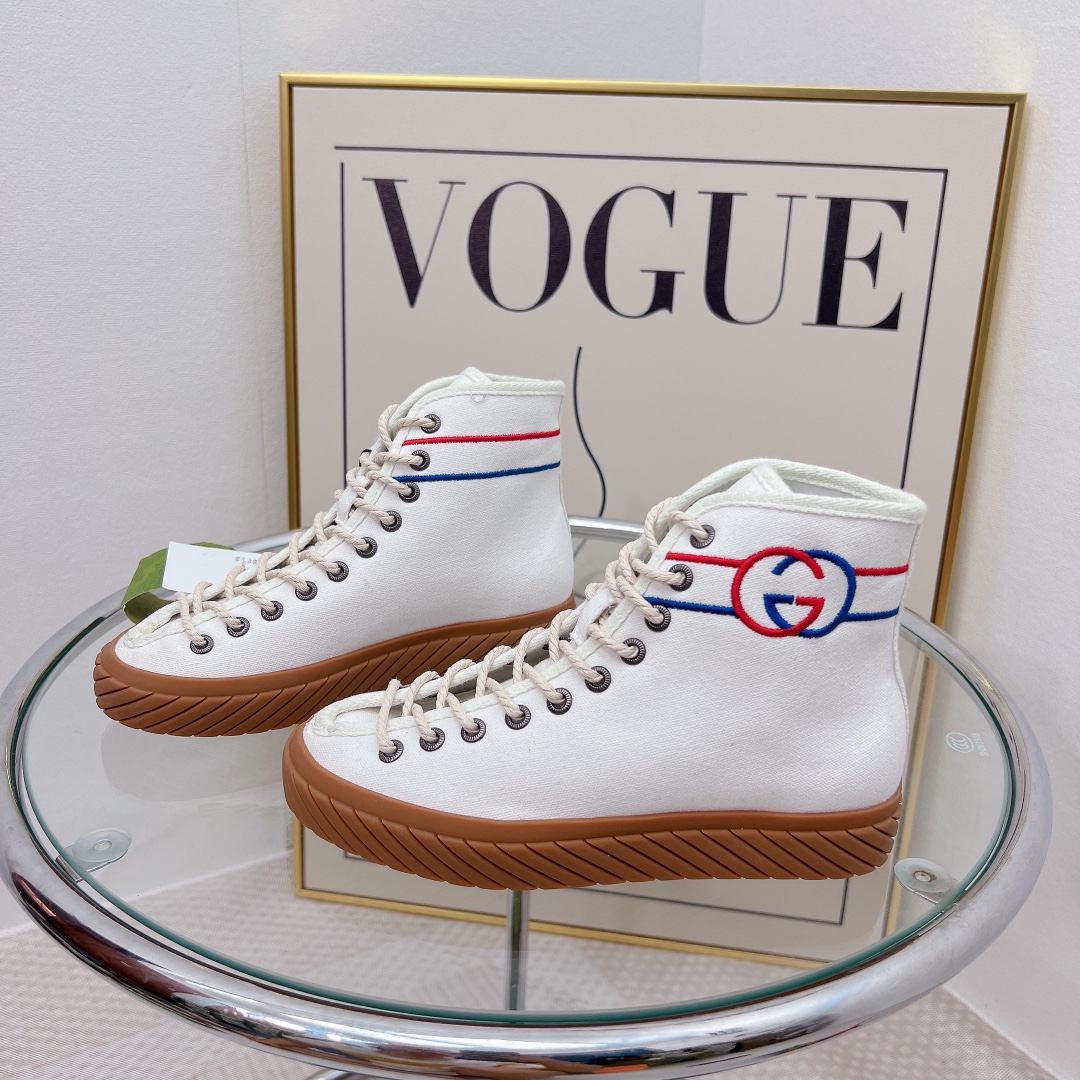 Gucci Women’s Interlocking G High-Top Sneaker White For Women GG
