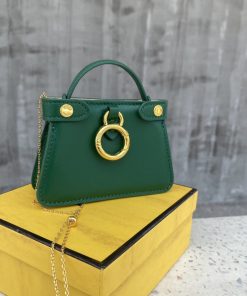 Fendi Nano Peekaboo Charm Crossbody Green Bag For Woman 12cm/4.5in