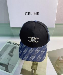 Celine Baseball Cap In Cotton Black