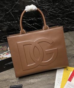 Dolce & Gabbana Small DG Daily Shopper Brown For Women 14.6in/37cm DG 