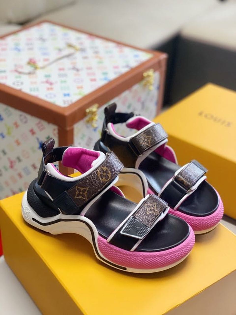 Louis Vuitton LV Archlight Flat Sandal Satin Pink For Women LV
