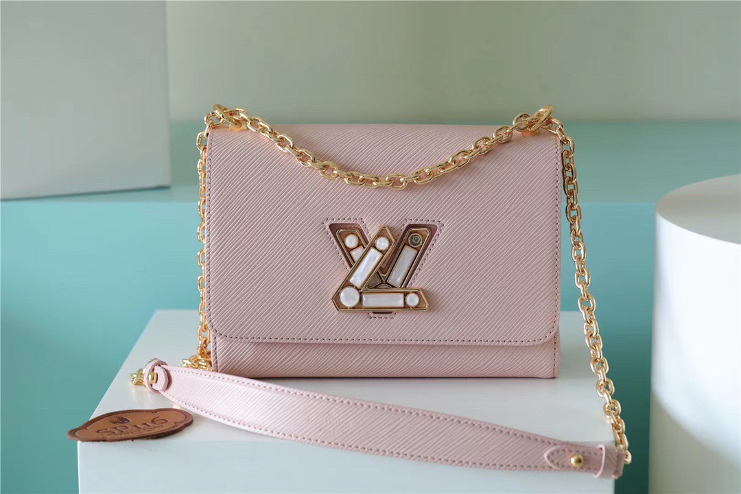 Louis Vuitton Twist MM Epi Light Pink For Women, Women’s Handbags, Shoulder And Crossbody Bags 9.1in/23cm LV