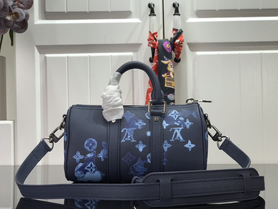 Louis Vuitton Keepall XS Monogram Watercolor Blue Canvas By Virgil Abloh For Men, Men’s Bags, Shoulder And Crossbody Bags 8.3in/21cm LV M57844