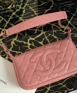 Chanel Classic Shoudlerbag Pink For Women 9.8 in / 25 cm