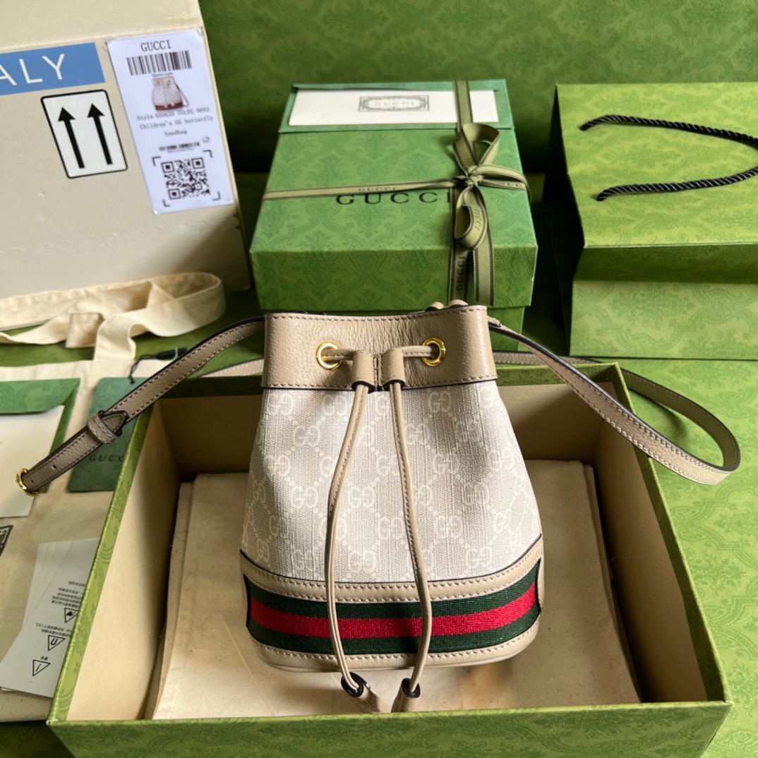 Gucci Ophidia Mini Gucci Bucket Bag White For Women, Women’s Bags 7.5in/19cm GG
