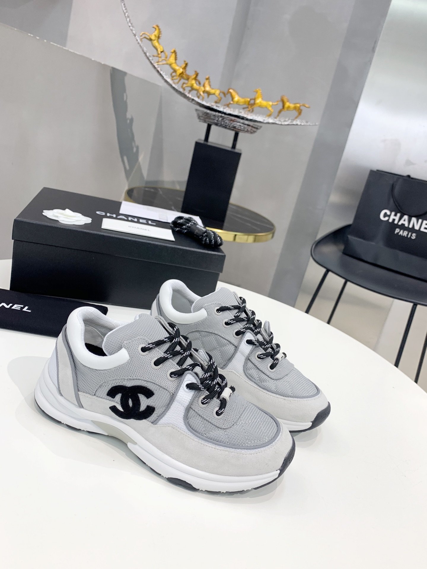 Chanel Sneakers Grey For Women, Women’s Shoes