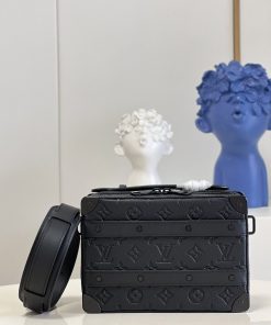Louis Vuitton Handle Soft Trunk Black Taurillon Monogram For Men, Men’s Bags 8.5in/22cm LV M59163