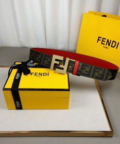 Fendi Belt With Double F Buckle Brown For Women, Women Belt