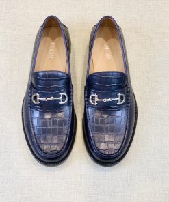 Christian Dior Loafer With Horsebit Dark Blue For Men CD