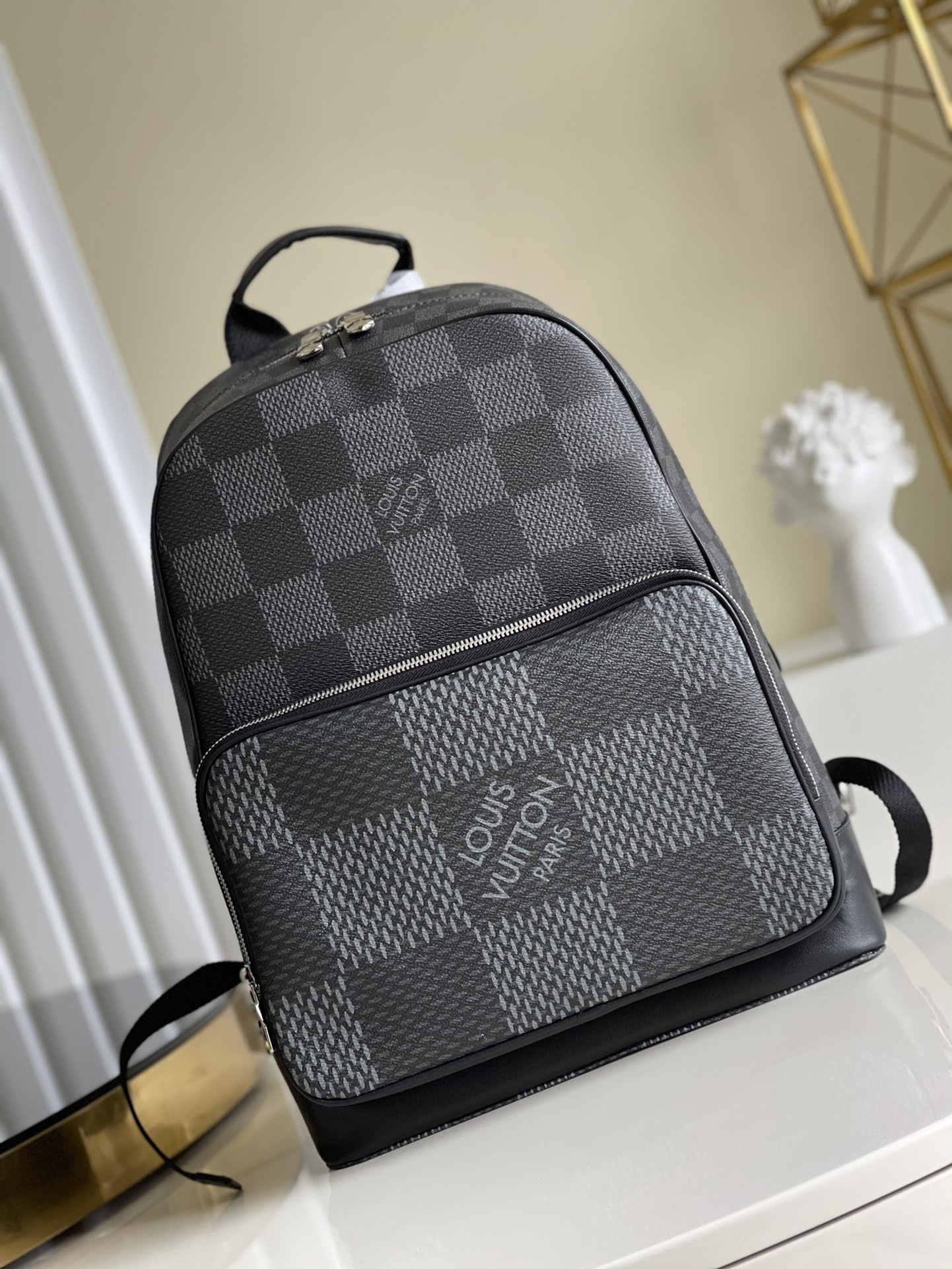 Louis Vuitton Campus Backpack Damier Graphite 3D Canvas Grey For Men, Men’s Bags 39cm LV N50009