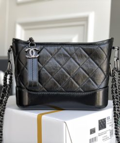 Chanel CO-CO Gabrielle Hobo Bag Black For Women 7.8in/20cm