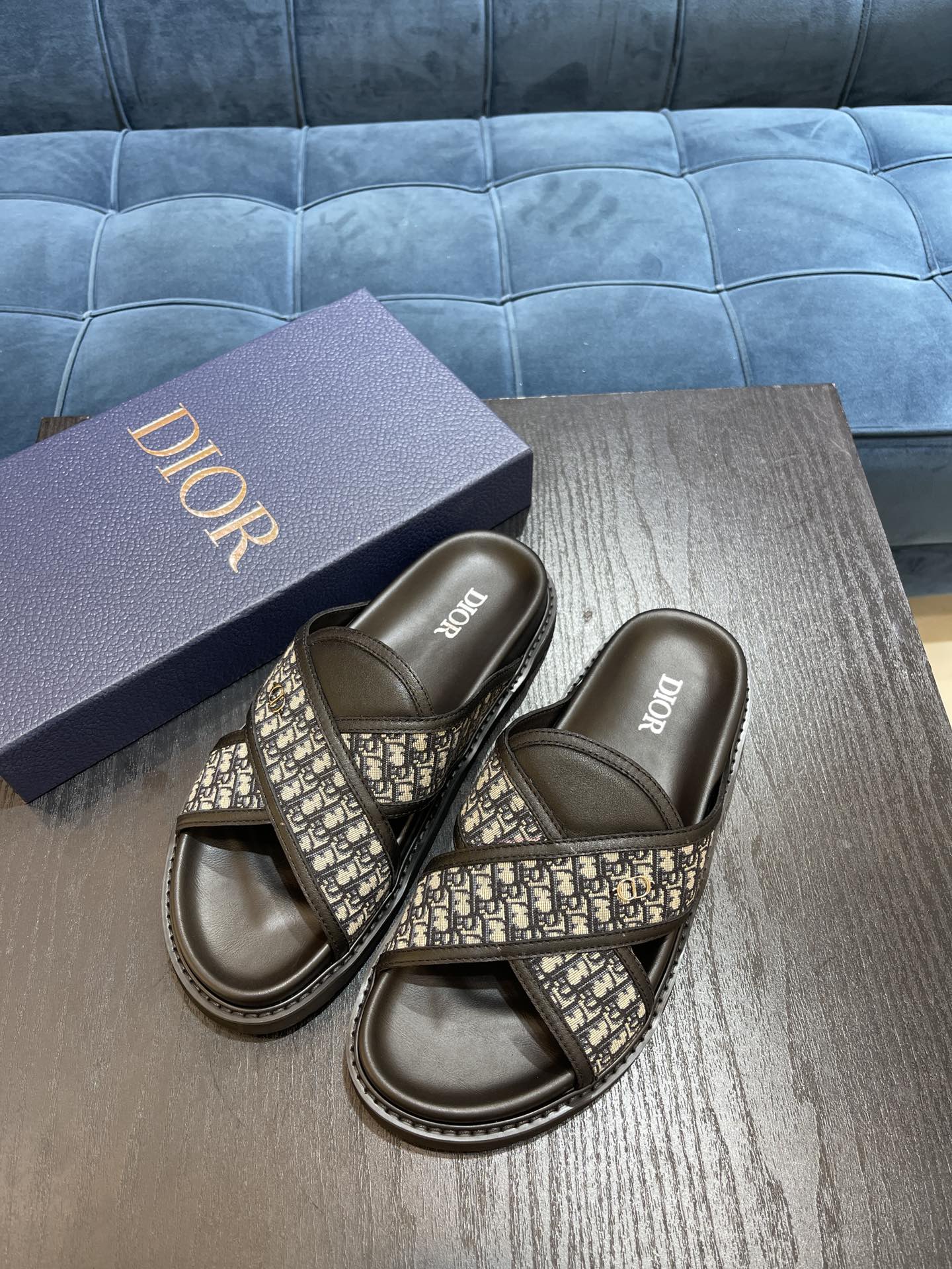 Christian Dior Aqua Sandal Black For Men CD 3SA112ZSK_H961