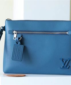 Louis Vuitton Pochette Ipad Blue Aerogram For Men, Men’s Wallet 30cm LV M81029