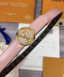 Louis Vuitton LV Circle Reversible Belt Monogram Canvas Gold Toned Hardware LV Women Belt