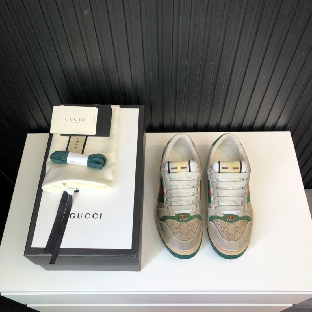 Gucci Women’s Gucci Screener Distressed Green Orange For Women 570443 9Y920 9666