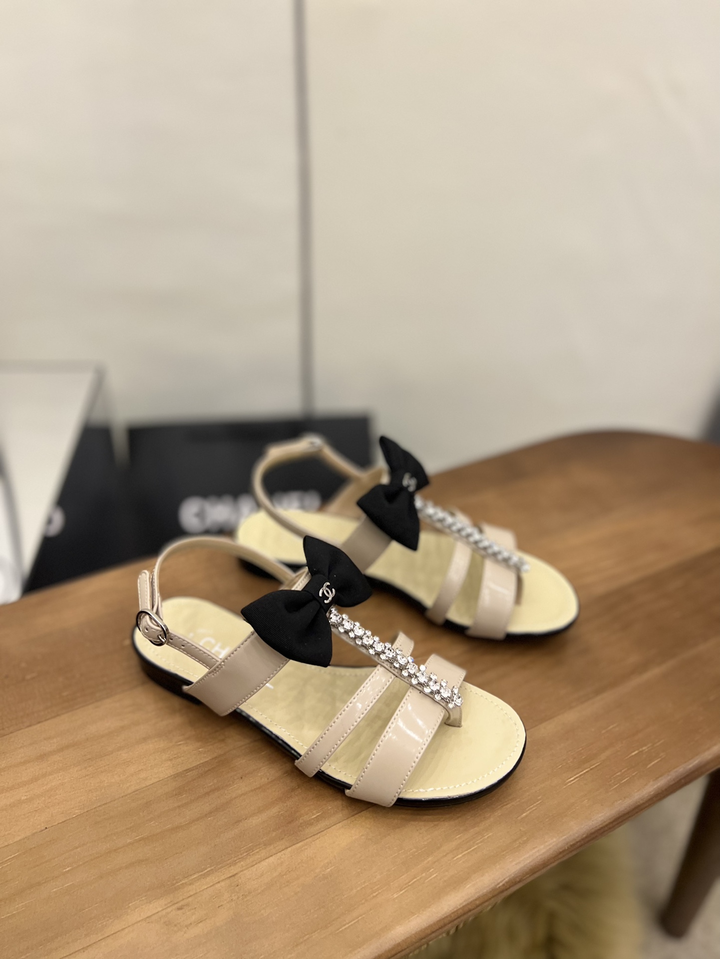 Chanel Women’s Sandals With Bow Beige For Women 0.8in/2cm