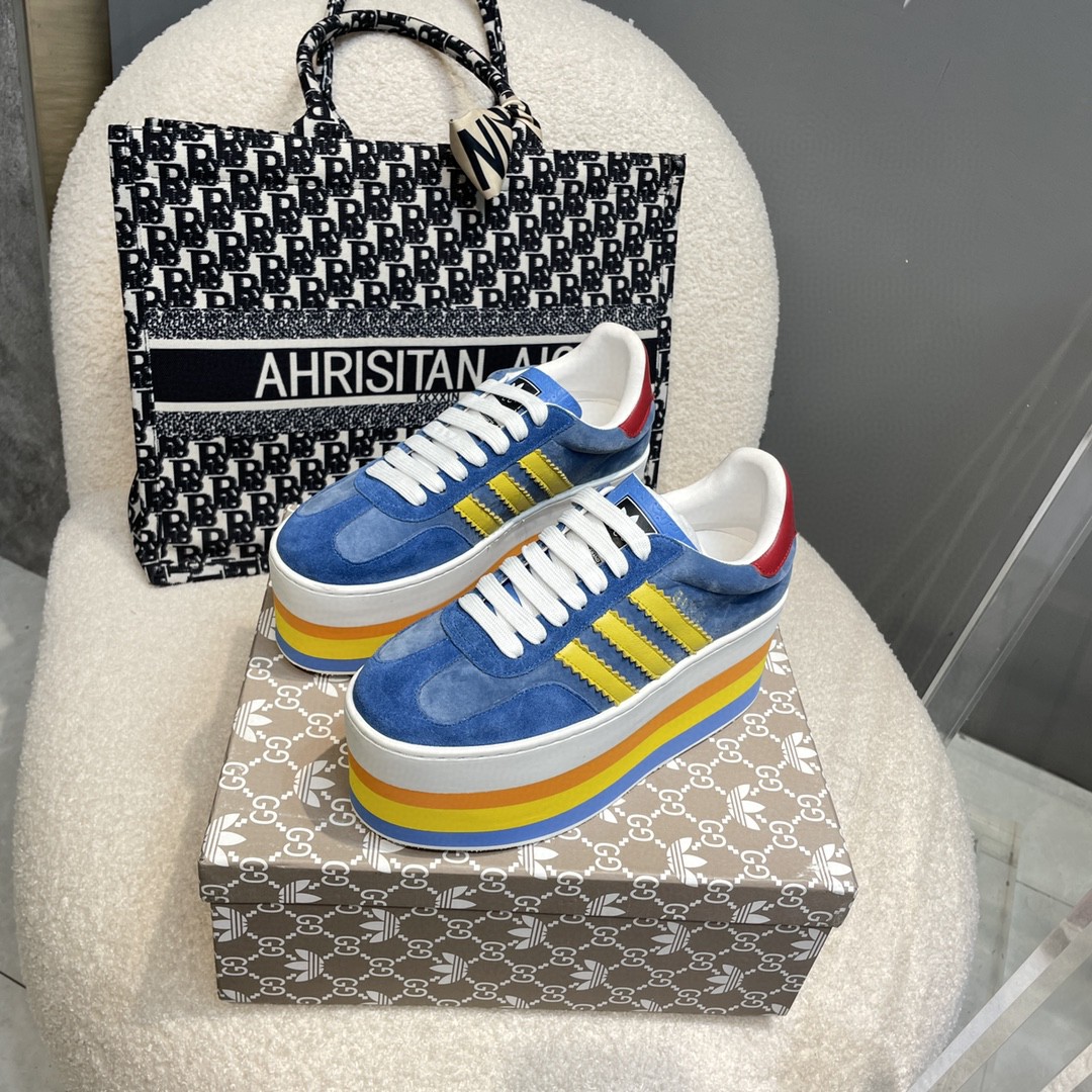 Gucci x Adidas Women’s Gucci Gazelle Sneaker Blue For Women GG