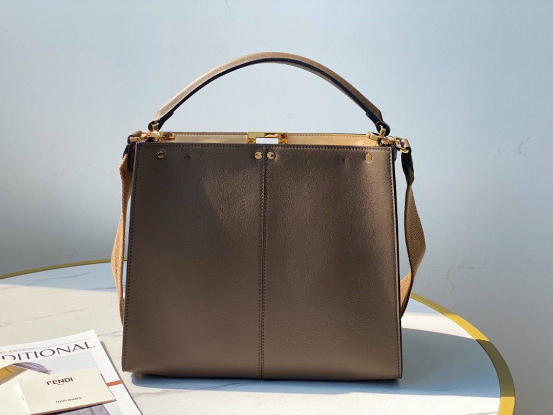 Fendi Peekaboo X-Lite Tote Medium Light Brown Bag For Woman 30cm/12in