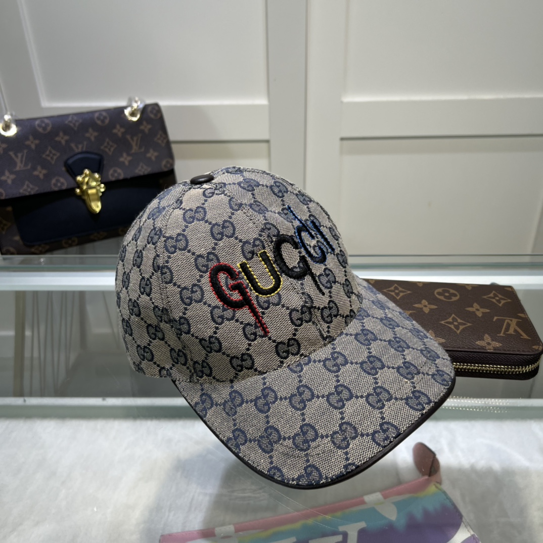 Gucci Canvas Baseball Hat Grey Gucci Hat