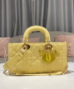 Christian Dior Lady D-Joy Bag Yellow For Women, Women’s Handbags 26cm/10in CD