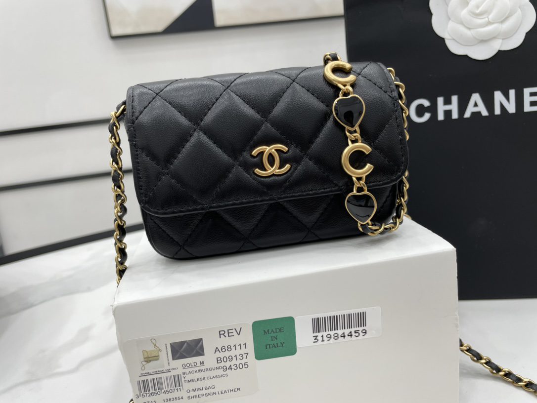 Chanel Mini Flap Bag Black For Women, Women’s Bags 7.5in/19cm