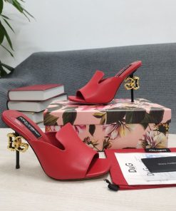 Dolce & Gabbana Lguana-Print Mules Red For Women DG Shoes