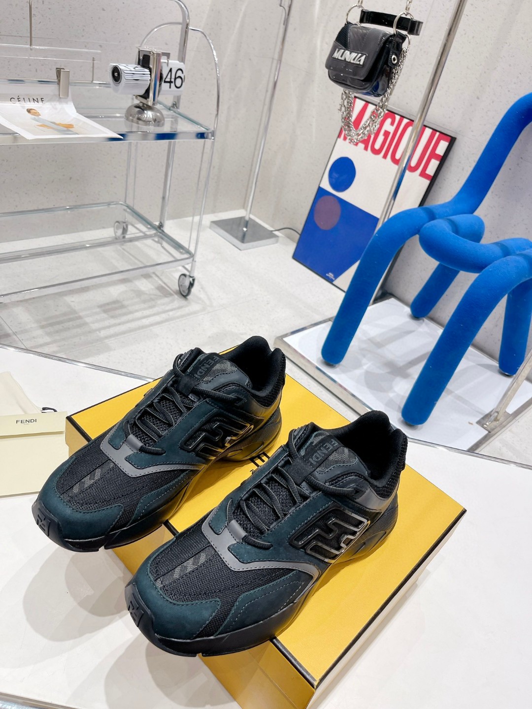 Fendi Nubuck Faster Dark Blue For Men