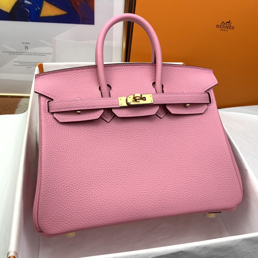 Hermes Birkin Nata Swift Pink For Women Gold Toned Hardware 10in/25cm