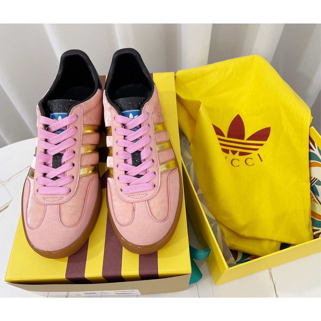 Gucci x Adidas Women’s Gazelle Sneaker Pink Velvet For Women ‎707864 9STU0 5960