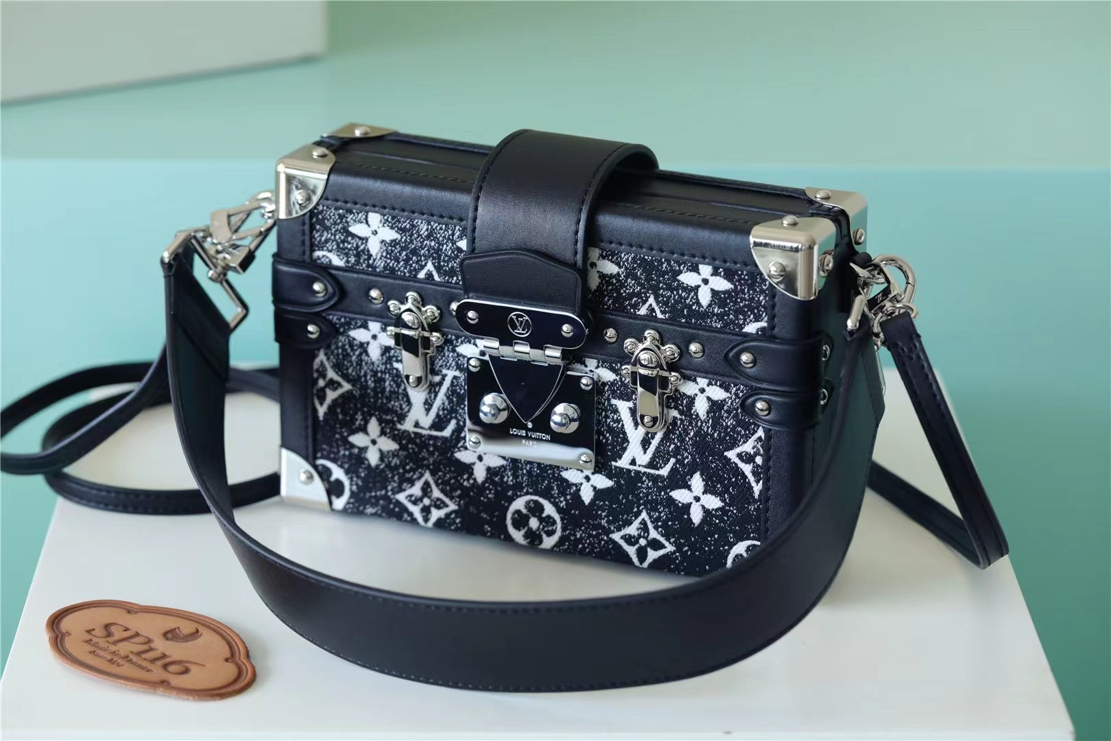 Louis Vuitton Petite Malle Monogram Jacquard Denim Navy Blue For Women, Women’s Handbags, Shoulder And Crossbody Bags 7.9in/20cm LV 