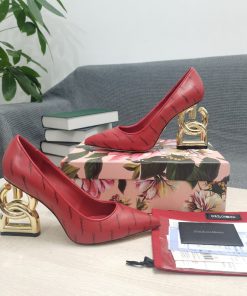 Dolce & Gabbana Patent Pumps With 3.5 Heel Red For Women DG Shoes