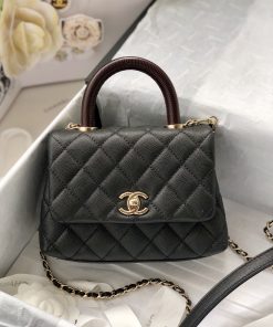 Chanel Classic Mini Flapbag Top Handle Black For Women 7.5in/19cm