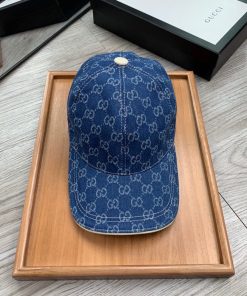 GUCCI Canvas Baseball Cap Blue