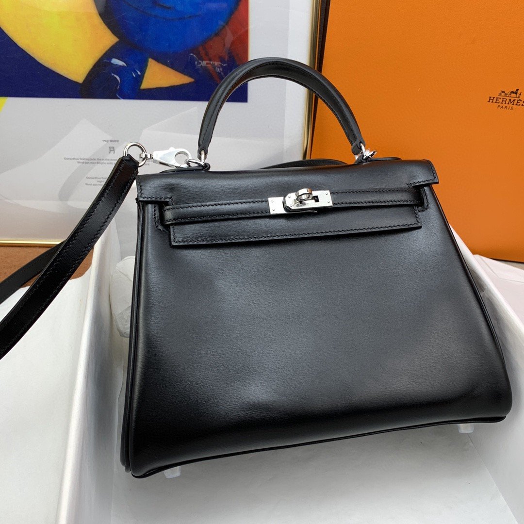 Hermes Kelly 25 Swift Black Bag For Women, Women’s Handbags, Shoulder Bags 10in/25cm